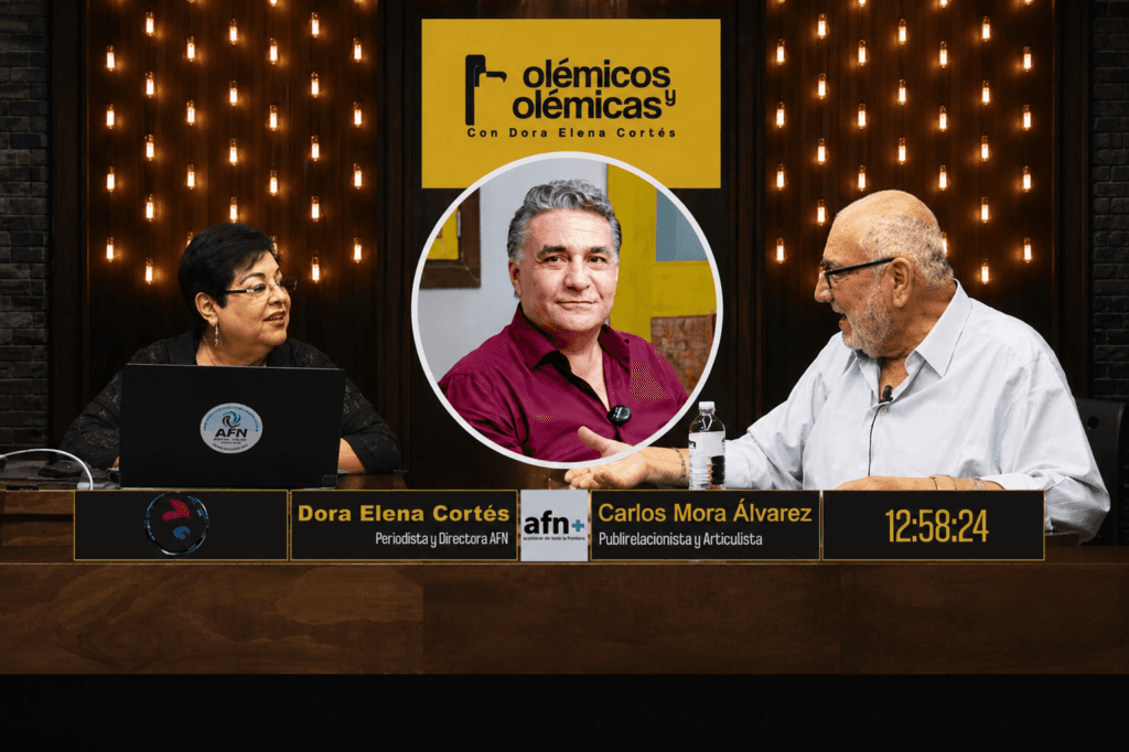 Dora Elena Cortés y Carlos Mora Álvarez discuten sobre la candidatura de Jesús Alejandro Ruiz Uribe en el programa "Polémicos y Polémicas".